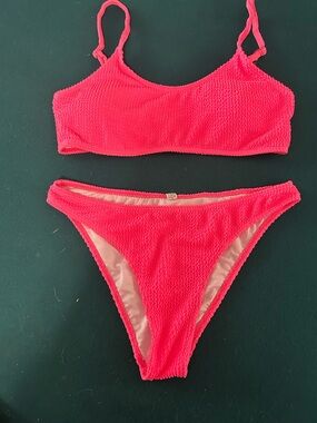 Target Hot Pink Textured Two-Piece Bikini